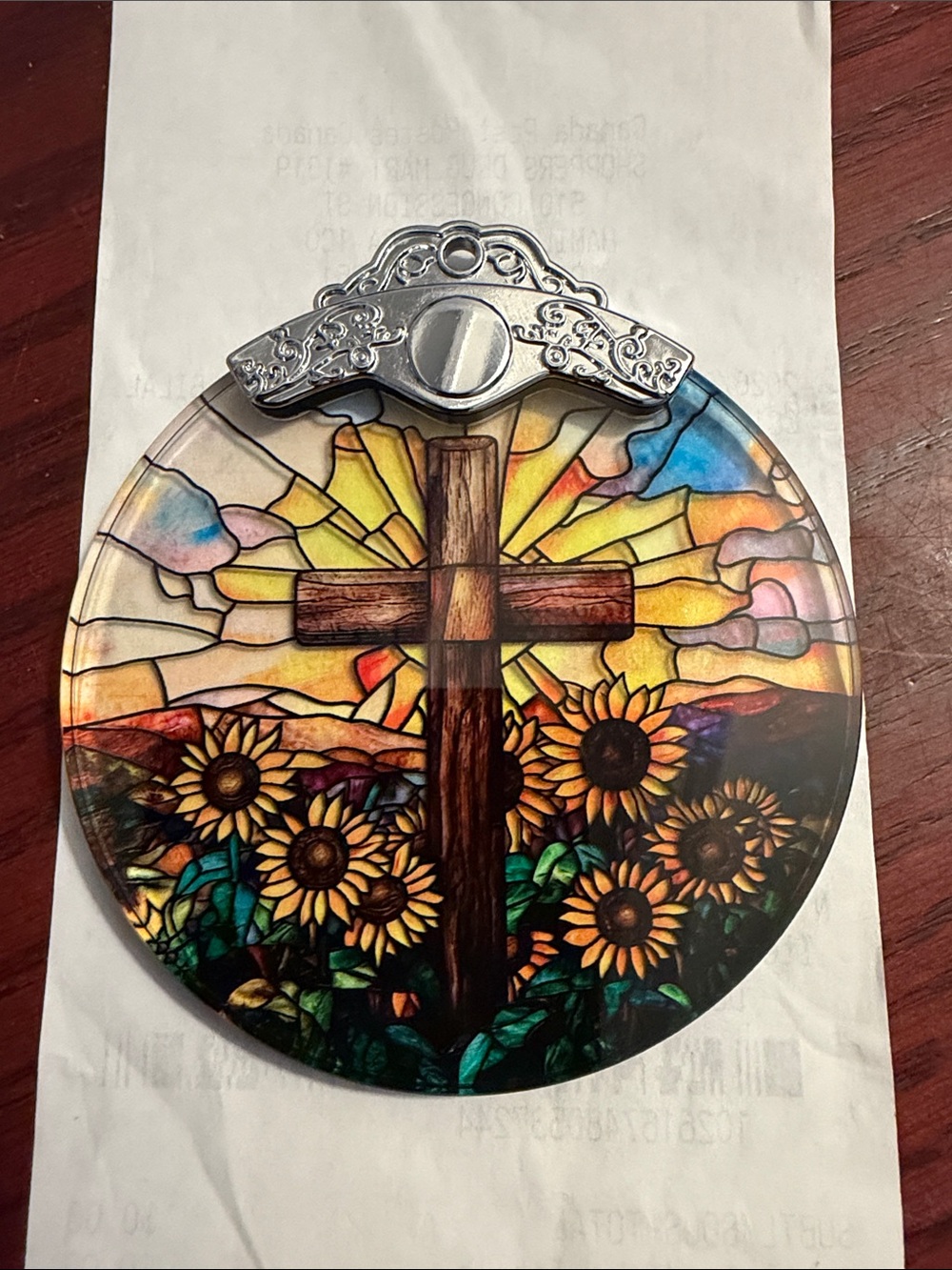 ✴️New✴️Sunflower Cross Stained Glass (2/$15)